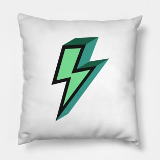 Green Bold Lightning Bolt Pillow