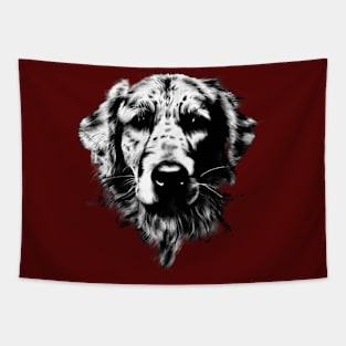 Golden Retriever Dog in black Tapestry