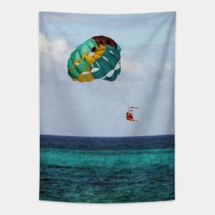 Parasailing - Two Woman Parasailing in the Bahamas Tapestry