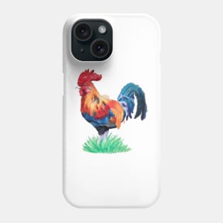 Oil Pastel Rooster Phone Case