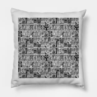 Grey Tarot Print - Major Arcana Pillow