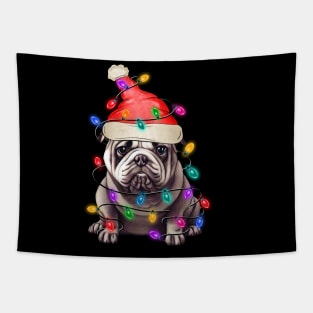 Christmas Lights Dog Merry Dogmas Tapestry