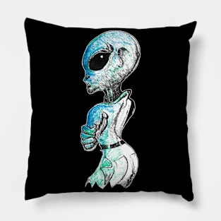 ink illustration - Grey - space and science fiction inspired designs Pillow