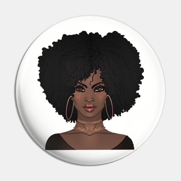 African American T-Shirt African Woman Pin by LCQueen