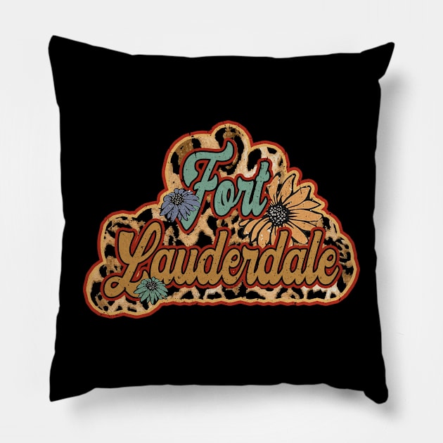 Vintage Fort Proud Name Lauderdale Personalized Birthday Retro Pillow by Friday The 13th