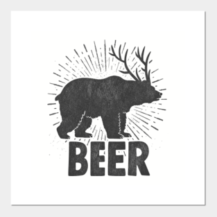 Bear Deer Beer Posters And Art Prints Teepublic Decorate an entryway or living room wall with the unique deer skull wall decor. teepublic