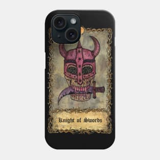 Knight Of Swords. Eternal Bones Tarot (Colorful) design. Phone Case