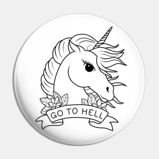 Go to Hell - Unicorn Pin