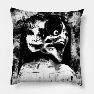 Manga Gothic Scary Double Faces - Dark manga art Emo Pillow