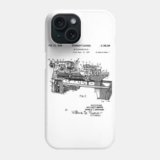 Lathe Patent 1939 Vintage Blueprint Machine Tool Inventions Phone Case