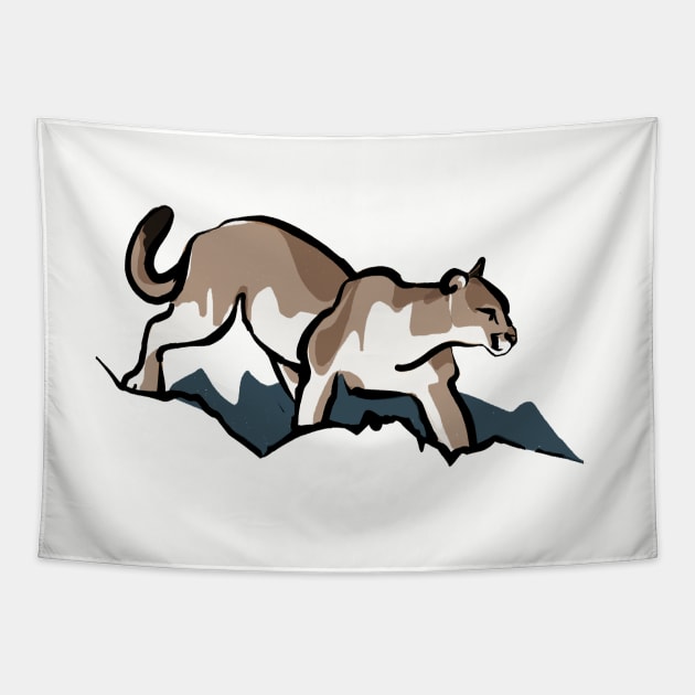 Cougar design | Mountain lion Tapestry by covostudio