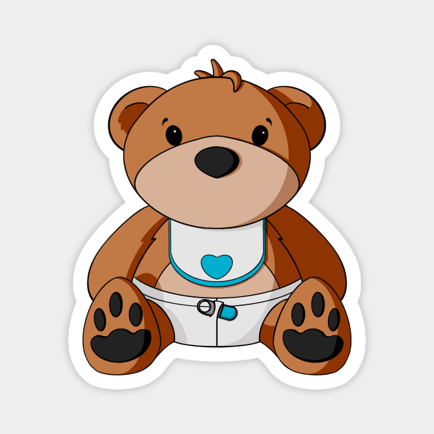 Baby Boy Teddy Bear Magnet by Alisha Ober Designs