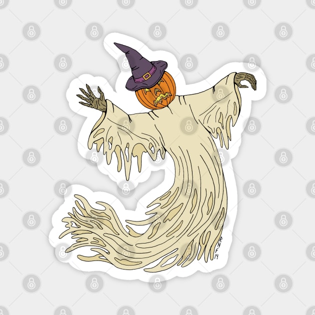 Pumpkin-Headed Ghost Magnet by AzureLionProductions