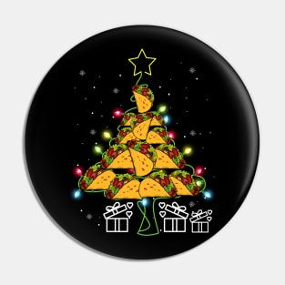 Funny Tacos Christmas Tree Lights Ugly Christmas Sweater Pin