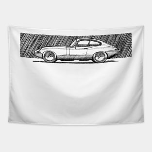 Handmade sketchy drawing of the most beautifull car ever! Tapestry