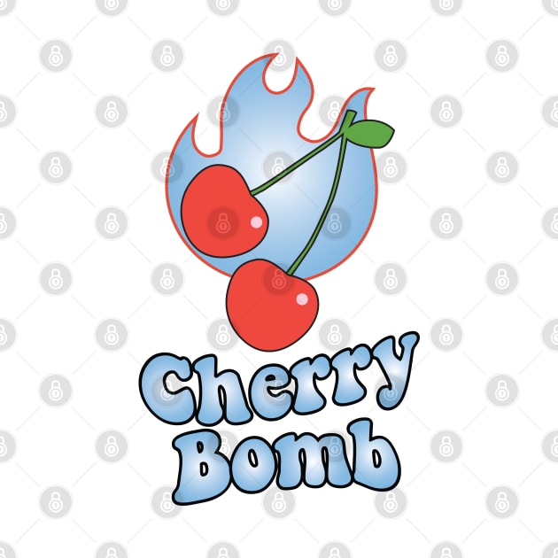 Cherry Bomb and Light Blue Flaming Design by YourGoods