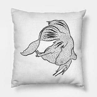 Black Fighting Fish Pillow