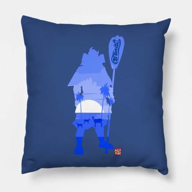 B-Nature Samurai Blue Pillow by BennySensei