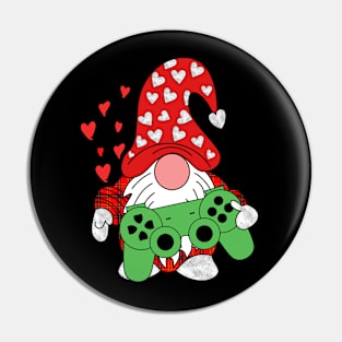 Gamer Gnome Funny Video Game Christmas Pin