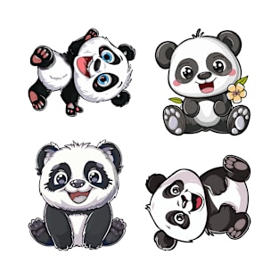 Playful Panda Pals Sticker Pack 3 - 3 T-Shirt