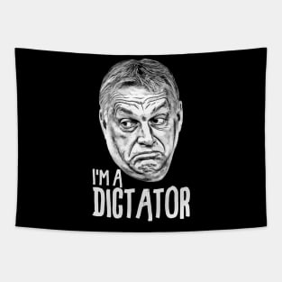 Orban Viktor Dictator Face White Tapestry