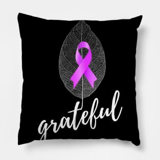 LEAVE PURPLE RIBBON GRATE ALZHEIMER AWARENESS Gift Pillow