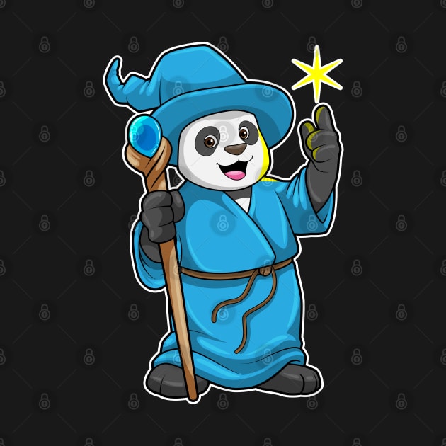 Panda as Wizard with Magic wand by Markus Schnabel