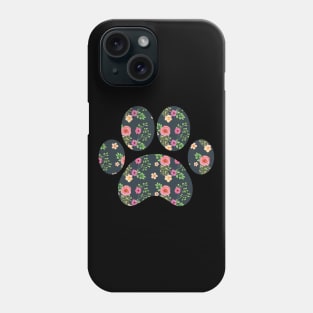 Cute Puppy Paw Floral Design Phone Case