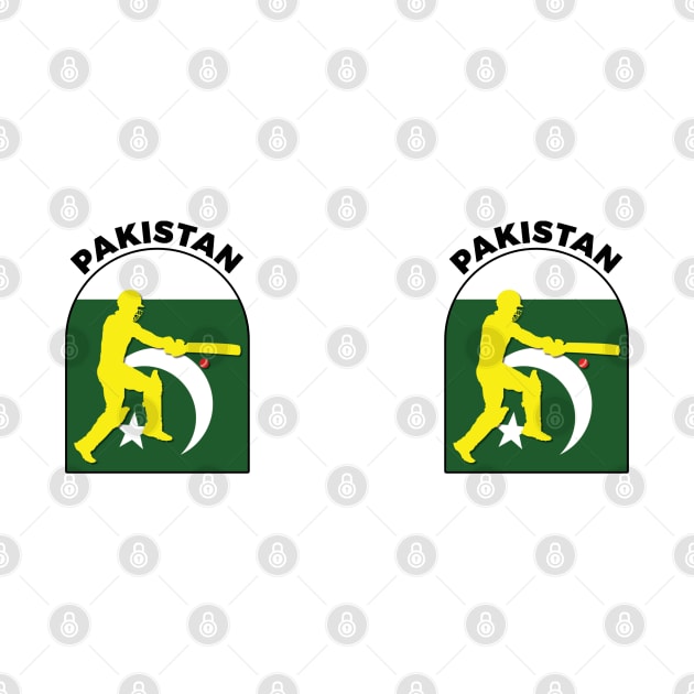 Pakistan Cricket Batsman Pakistan Flag by DPattonPD