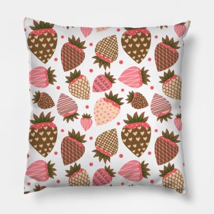 Chocolate Covered Strawberries Pattern Pillow