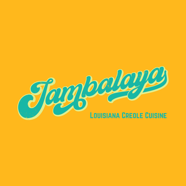 Jambalaya Lousiana Creole Cuisine, Retro Baseball Foodie by emmjott