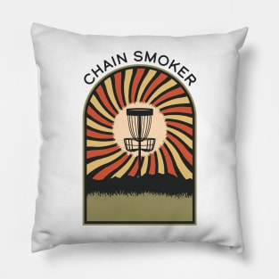 Chain Smoker | Disc Golf Vintage Retro Arch Mountains Pillow