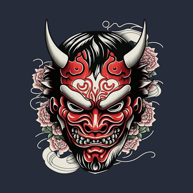 Japanese Hannya Mask - Traditional Demon Design for Japan Culture Lovers by RisingSunCreations