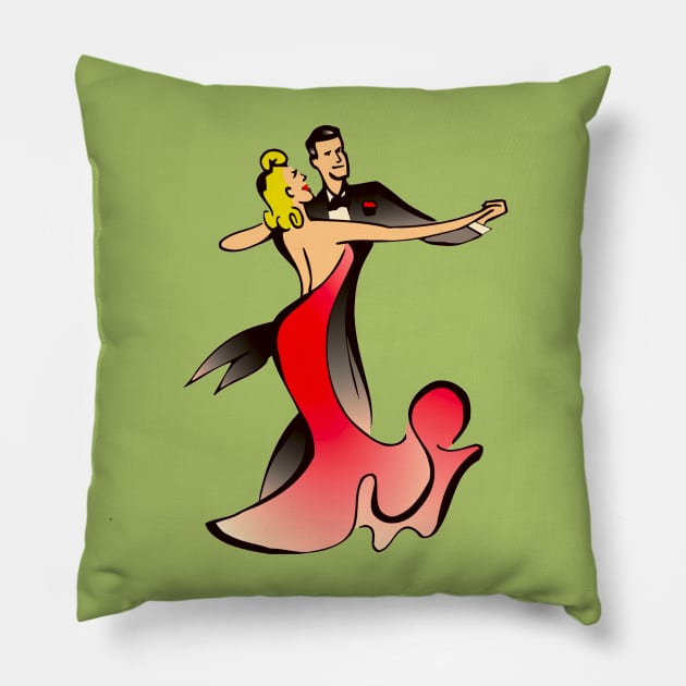 Elegant Dancers Pillow by doniainart