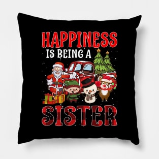 Happiness Is Being A Sister Christmas Pillow