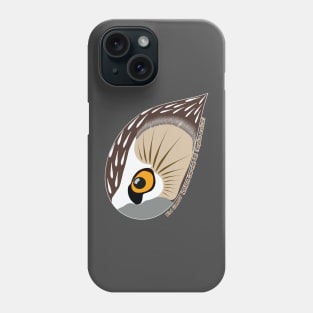 Northern Saw-whet Owl (Small Text) Phone Case