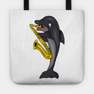 Shark Playing Saxophone Tote