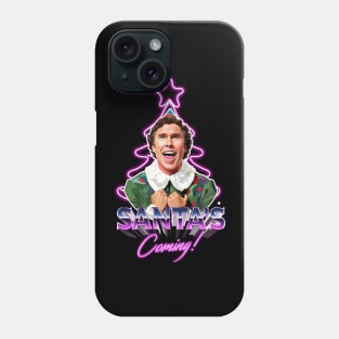 funny santa is coming neon design Phone Case