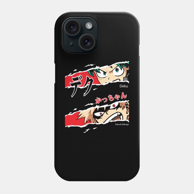 Deku X Bakugo Anime Fanart Phone Case by Planet of Tees