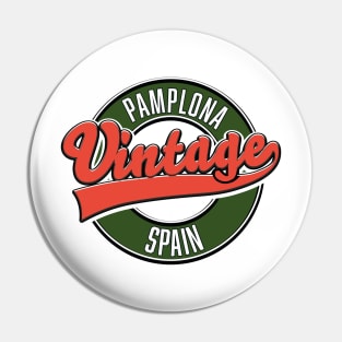 Pamplona spain vintage style logo Pin