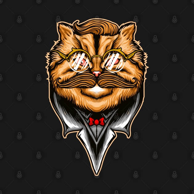 handsome cat illustration by Mako Design 