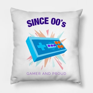 Since 2000s Gamer and Proud - Gamer gift - Retro Videogame Pillow