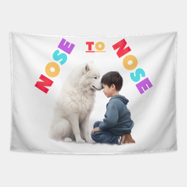 Samoyed, Friendship, the most adorable best friend gift to a Samoyed Lover Tapestry by HSH-Designing