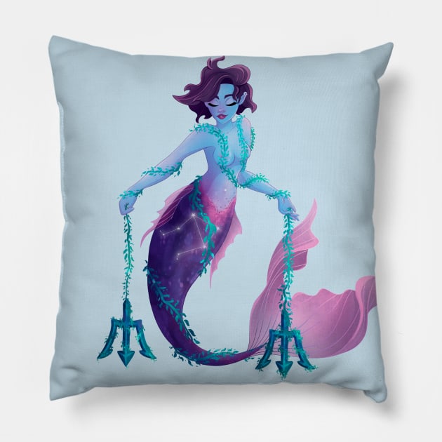 Libra Mermaid Pillow by lisaspiral