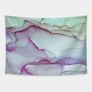 Abstract painting colorful liquid alcohol ink. Abstract artwork made with translucent ink colors. Tapestry