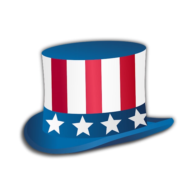 Uncle Sams Hat with stars and stripes by Montanescu