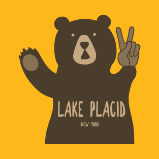 Lake Placid New York Peace Bear T-Shirt