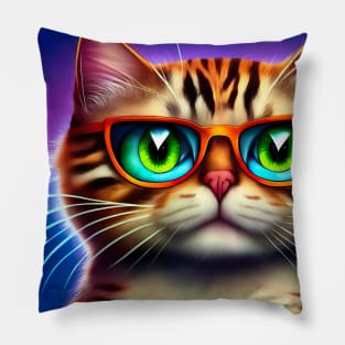 Colorful Cat Art Designs Pillow