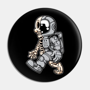 Astronaut Half Skull Pin