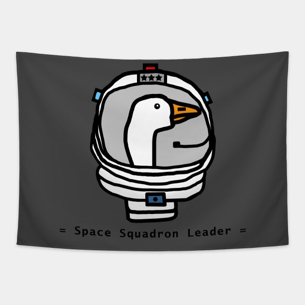 Space Squadron Leader Goose Portrait Tapestry by ellenhenryart